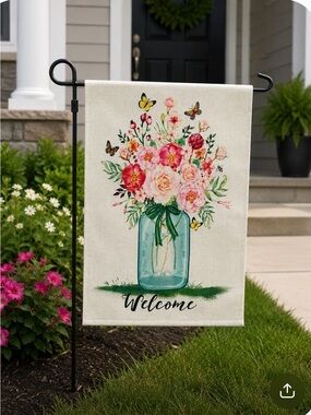 Floral Bouquet Mason Jar Decorative outdoor flag